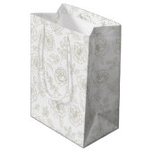 Sac Cadeau Moyen Minimal Botanical Line Art Pattern (4) (Dos Angle)