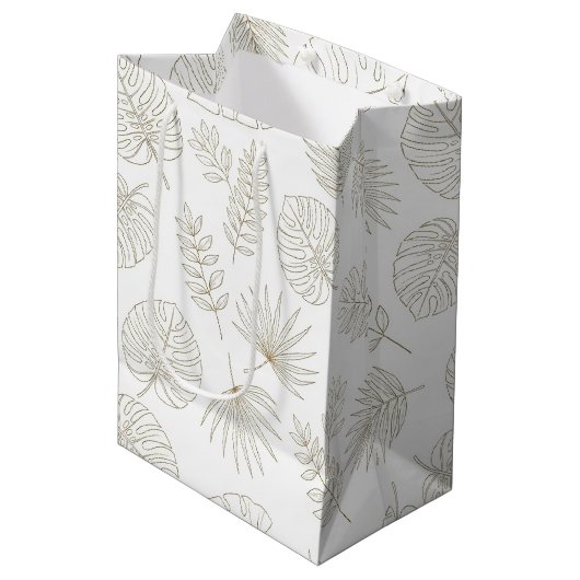 Sac Cadeau Moyen Minimal Botanical Line Art Pattern (5) (Devant Angle)