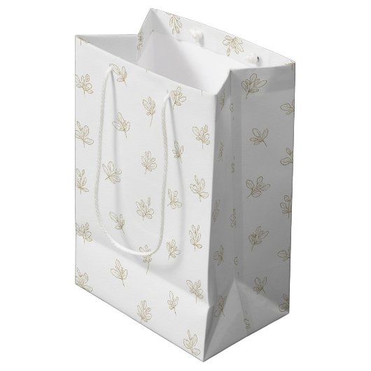 Sac Cadeau Moyen Minimal Botanical Line Art Pattern (7) (Devant Angle)