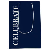 Sac Cadeau Moyen Minimal CELEBRATE | Navy Blue Holiday (Dos)