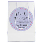 Sac Cadeau Moyen Minimal et chic Dusty Merci bleu Ajouter un nom (Dos)