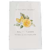 Sac Cadeau Moyen Minimal Lemon Botanical Boho Love Merci Mariage (Devant)
