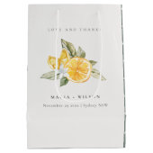 Sac Cadeau Moyen Minimal Lemon Botanical Boho Love Merci Mariage (Dos)