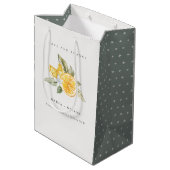 Sac Cadeau Moyen Minimal Lemon Botanical Boho Love Merci Mariage (Dos Angle)