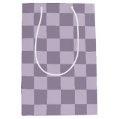 Sac Cadeau Moyen Minimalist Soft Lavender Checkerboard Pattern  (Devant)