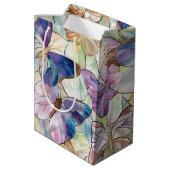 Sac Cadeau Moyen Mint Aqua Bleu Papillons pourpres (Dos Angle)