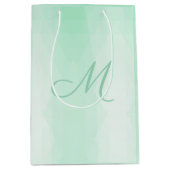 Sac Cadeau Moyen Mint Green Monogramme Moderne Modèle Élégant (Devant)