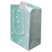 Sac Cadeau Moyen Mint White Bokeh Dots Bow Cupcake Christmas (Dos Angle)