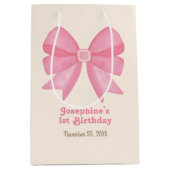 Sac Cadeau Moyen Minuscule cou rose Anniversaire (Devant)