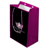 Sac Cadeau Moyen Miss America Pink Crown Fuchsia Sac-cadeau Noël (Dos Angle)