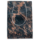 Sac Cadeau Moyen Misty Rustic Bleu & Rose Or rose Glam Marbre (Devant)