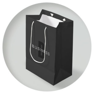 Sac Cadeau Moyen Modèle de conception de monogramme éditable gris f