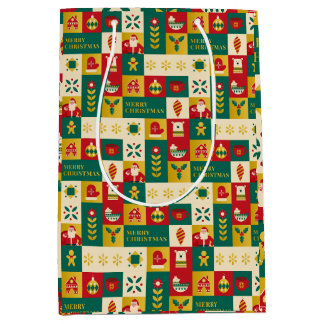 Sac Cadeau Moyen Modèle de Noël de style Bauhaus