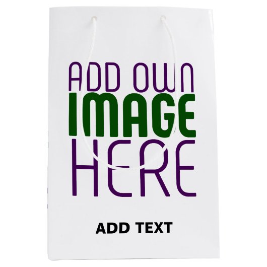 SAC CADEAU MOYEN MODELE DE TEXTE D'IMAGE BLANCHE SIMPLE ÉDITABLE MO (Devant)