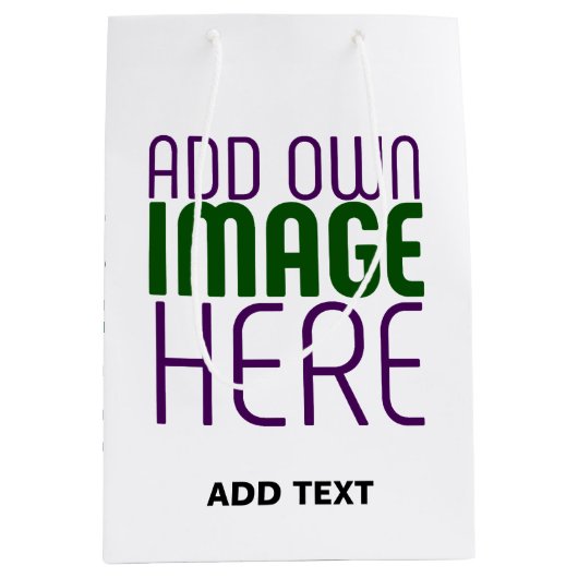 SAC CADEAU MOYEN MODELE DE TEXTE D'IMAGE BLANCHE SIMPLE ÉDITABLE MO (Devant)