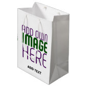 SAC CADEAU MOYEN MODELE DE TEXTE D'IMAGE BLANCHE SIMPLE ÉDITABLE MO (Devant Angle)