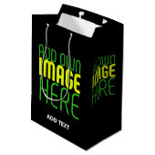 SAC CADEAU MOYEN MODELE DE TEXTE D'IMAGE NOIRE SIMPLE ÉDITABLE MODE (Dos Angle)