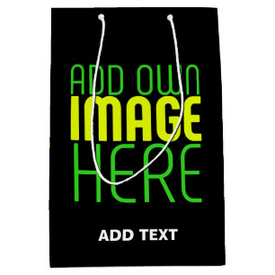 SAC CADEAU MOYEN MODELE DE TEXTE D'IMAGE NOIRE SIMPLE ÉDITABLE MODE