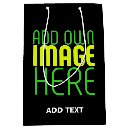 SAC CADEAU MOYEN MODELE DE TEXTE D'IMAGE NOIRE SIMPLE ÉDITABLE MODE (Devant)