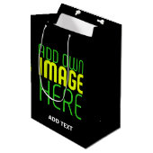 SAC CADEAU MOYEN MODELE DE TEXTE D'IMAGE NOIRE SIMPLE ÉDITABLE MODE (Devant Angle)