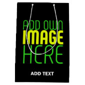 SAC CADEAU MOYEN MODELE DE TEXTE D'IMAGE NOIRE SIMPLE ÉDITABLE MODE (Dos)