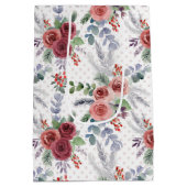 Sac Cadeau Moyen Modèle floral de Noël (Dos)