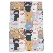 Sac Cadeau Moyen Modèle mignon des cochons (Dos)