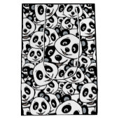 Sac Cadeau Moyen Modern Black and White Cute Panda Bear Pattern (Dos)