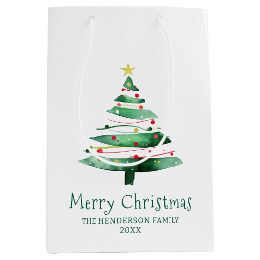 SAC CADEAU MOYEN MODERN  CHRISTMAS TREE (Devant)