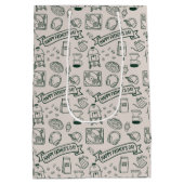 Sac Cadeau Moyen Modern Dad Hobby Happy Father's Day Doodle Pattern (Dos)