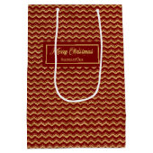 Sac Cadeau Moyen Modern Red Gold Custom Holiday Gift Bag (Dos)