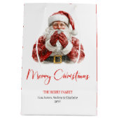 Sac Cadeau Moyen Modern Santa Claus Simple Script Font Gift Bag (Dos)