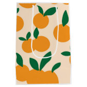 Sac Cadeau Moyen Modern Stylish Citrus Fruit Oranges Pattern (Dos)