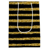 Sac Cadeau Moyen Moderne chic élégant noir et or (Dos)