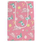 Sac Cadeau Moyen Moderne Cowgirl Aries Zodiac Motif rose (Dos)