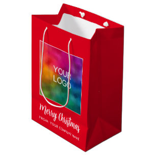 Sac Cadeau Moyen Moderne Élégant Joyeux Noël Logo Promotionnel