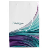 Sac Cadeau Moyen Moderne et chic-violet et Turquoise (Devant)