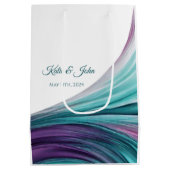 Sac Cadeau Moyen Moderne et chic-violet et Turquoise (Dos)