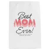 Sac Cadeau Moyen Moderne, Meilleure maman jamais (Devant)