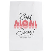 Sac Cadeau Moyen Moderne, Meilleure maman jamais (Dos)