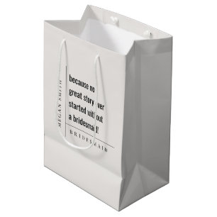 Sac Cadeau Moyen Moderne Minimal simple Bold Classy Bridesmaid Cade
