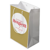 Sac Cadeau Moyen MODERNE minimum festif or rouge vacances les plus  (Dos Angle)