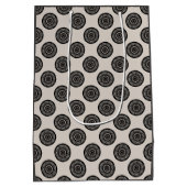 Sac Cadeau Moyen Moderne Motif à roues Mocha Brown Taupe (Dos)