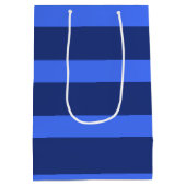 Sac Cadeau Moyen Moderne simple bande à deux tons bleu géométrique  (Dos)