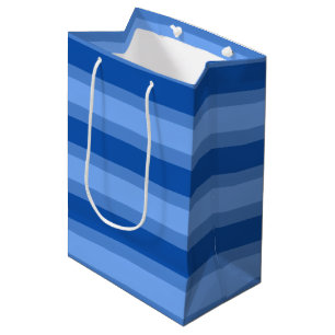 Sac Cadeau Moyen Moderne simple bande à deux tons bleu géométrique