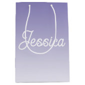 Sac Cadeau Moyen (Modifiable) Ombre couleur violet clair et votre t (Devant)
