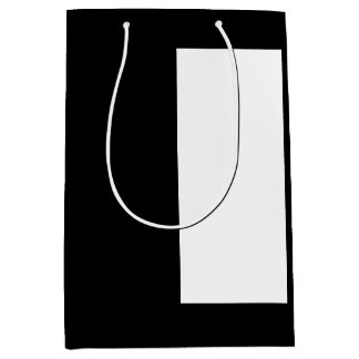Sac Cadeau Moyen moitié blanc noir moitié noir moitié noir blanc