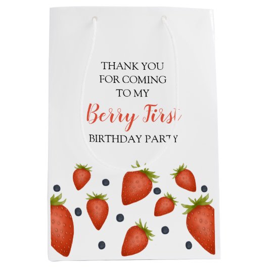 Sac Cadeau Moyen Mon Berry premier anniversaire (Devant)