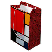 Sac Cadeau Moyen Mondrian - Composition à grand plan rouge (Devant Angle)