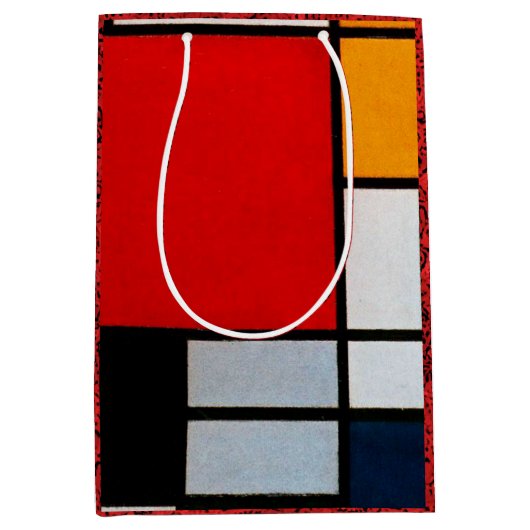 Sac Cadeau Moyen Mondrian - Composition à grand plan rouge (Devant)
